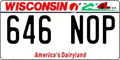 WI license plate 646NOP