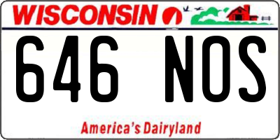 WI license plate 646NOS