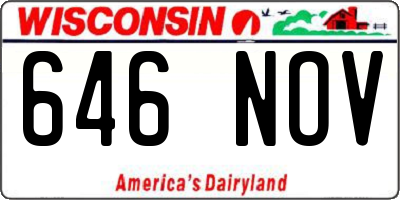 WI license plate 646NOV