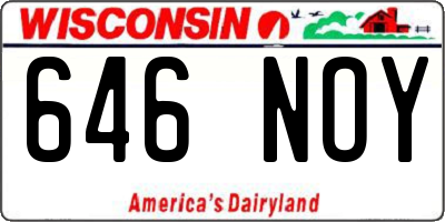 WI license plate 646NOY