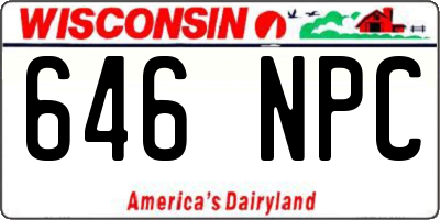 WI license plate 646NPC