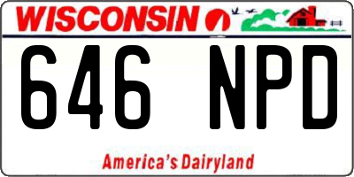 WI license plate 646NPD