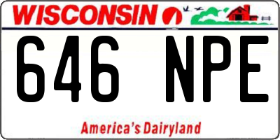 WI license plate 646NPE