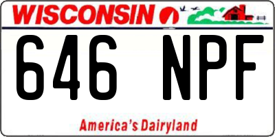 WI license plate 646NPF
