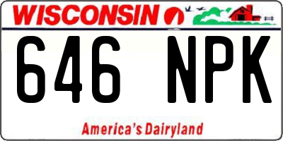 WI license plate 646NPK