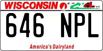 WI license plate 646NPL