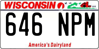 WI license plate 646NPM