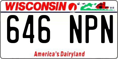 WI license plate 646NPN