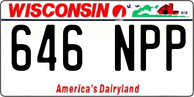WI license plate 646NPP