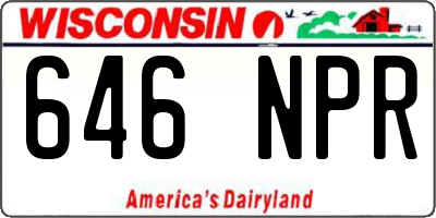WI license plate 646NPR
