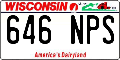 WI license plate 646NPS