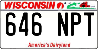 WI license plate 646NPT
