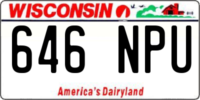 WI license plate 646NPU