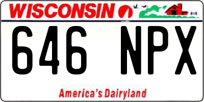 WI license plate 646NPX