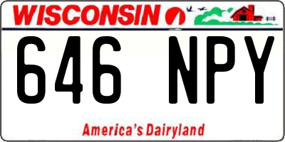 WI license plate 646NPY