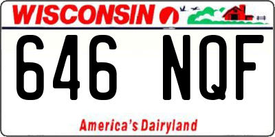 WI license plate 646NQF