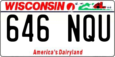 WI license plate 646NQU