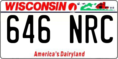 WI license plate 646NRC