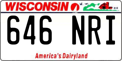 WI license plate 646NRI