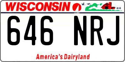 WI license plate 646NRJ