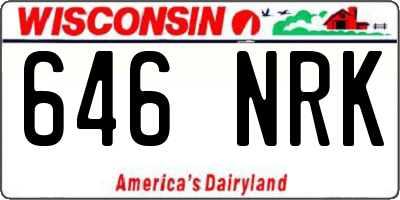 WI license plate 646NRK