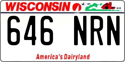 WI license plate 646NRN
