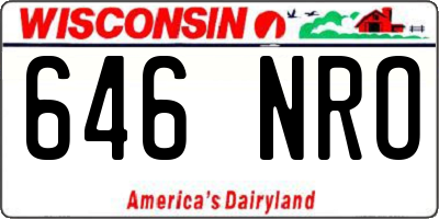 WI license plate 646NRO