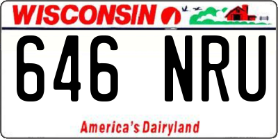 WI license plate 646NRU
