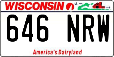 WI license plate 646NRW