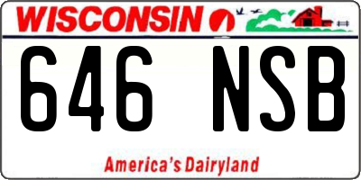 WI license plate 646NSB