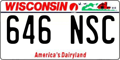 WI license plate 646NSC