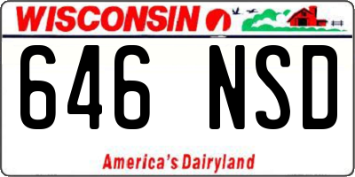 WI license plate 646NSD