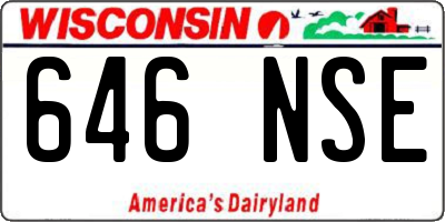 WI license plate 646NSE