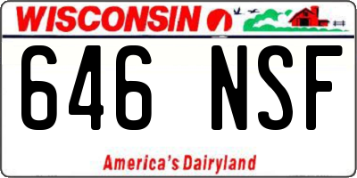WI license plate 646NSF
