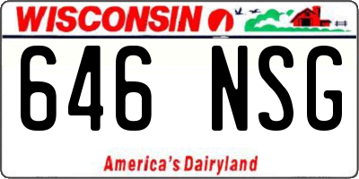 WI license plate 646NSG