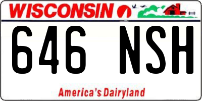 WI license plate 646NSH