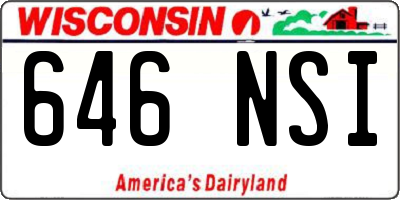 WI license plate 646NSI