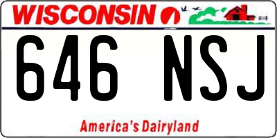 WI license plate 646NSJ