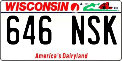 WI license plate 646NSK