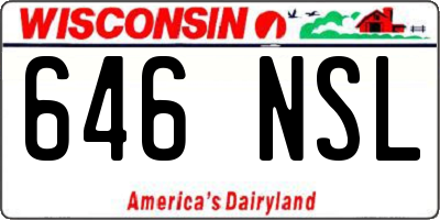 WI license plate 646NSL