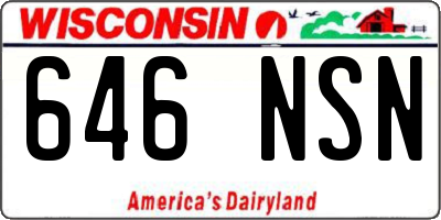 WI license plate 646NSN
