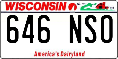 WI license plate 646NSO
