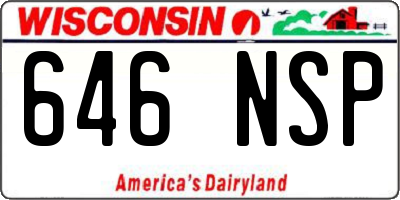 WI license plate 646NSP