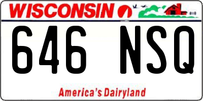 WI license plate 646NSQ