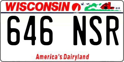 WI license plate 646NSR
