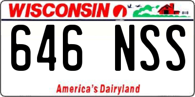 WI license plate 646NSS