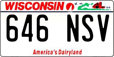 WI license plate 646NSV
