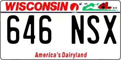 WI license plate 646NSX
