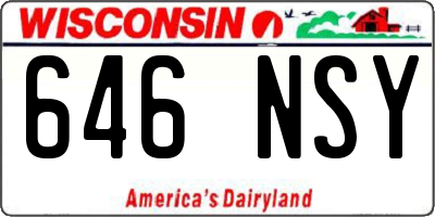 WI license plate 646NSY