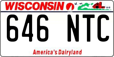 WI license plate 646NTC